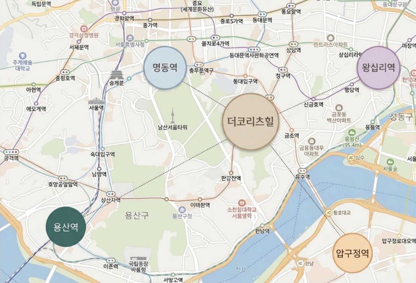더코리츠힐 직주근접 지도